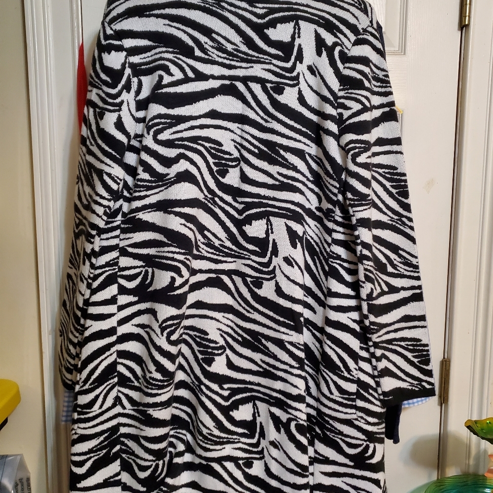 Black and white long stylish cardigan